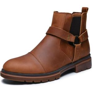 image:imageArkbird Chelsea Ankle Boots for Men Genuine Leather Oxford Casual and Formal Dress BootCh Brown812