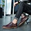 image:imageMens Dress Shoes Lace Up Plain Toe Leather OxfordDark Brown 333