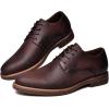image:imageMens Dress Shoes Lace Up Plain Toe Leather OxfordDark Brown2368