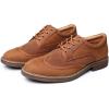 image:imageMens Dress Shoes Lace Up Plain Toe Leather OxfordWingtipapricot