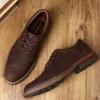 image:imageMens Dress Shoes Lace Up Plain Toe Leather OxfordWingtipcoffee