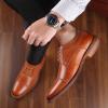 image:imageMens Dress Shoes Modern Oxford Round Cap Toe Lace up Casual Formal Business Leather Derby Shoes