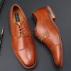 image:imageMens Dress Shoes Modern Oxford Round Cap Toe Lace up Casual Formal Business Leather Derby Shoes