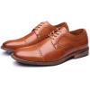 image:imageMens Dress Shoes Modern Oxford Round Cap Toe Lace up Casual Formal Business Leather Derby Shoes