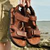 image:imageMens Sandals Premium Leather and Nonslip Rubber Soles Comfortable with Arch Support Outdoor Hiking Sport Summer Shoes