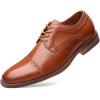 image:imageMens Dress Shoes Modern Oxford Round Cap Toe Lace up Casual Formal Business Leather Derby Shoes