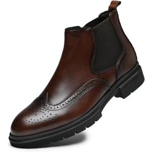 image:imageArkbird Mens Chukka Boots Genuine Leather Ankle Boot for Men Classic Casual Oxford Style FootwearDark Brown022