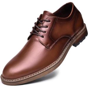 image:imageMens Dress Shoes Lace Up Plain Toe Leather OxfordBrown3168