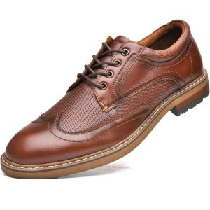 image:imageMens Dress Shoes Lace Up Plain Toe Leather OxfordBrownish588