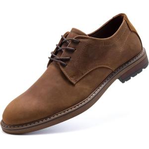 image:imageMens Dress Shoes Lace Up Plain Toe Leather OxfordDark Brown 168