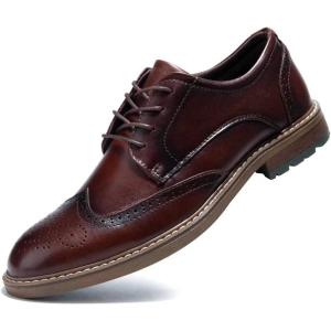 image:imageMens Dress Shoes Lace Up Plain Toe Leather OxfordDark Brown 333