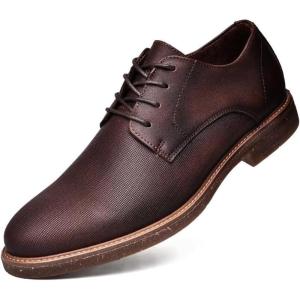 image:imageMens Dress Shoes Lace Up Plain Toe Leather OxfordDark Brown2368
