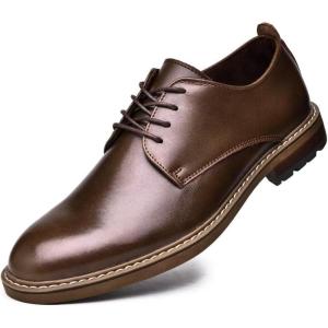 image:imageMens Dress Shoes Lace Up Plain Toe Leather OxfordKhaki3586