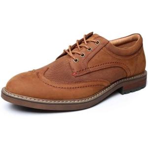 image:imageMens Dress Shoes Lace Up Plain Toe Leather OxfordWingtipapricot