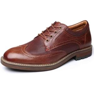 image:imageMens Dress Shoes Lace Up Plain Toe Leather OxfordWingtipbrown