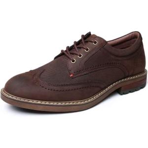image:imageMens Dress Shoes Lace Up Plain Toe Leather OxfordWingtipcoffee