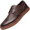 image:imageMens Oxford Sneakers Casual Dressy Shoes for Men Wingtip Brogue Oxfords Leather Shoe Coffee Size 115