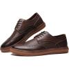 image:imageMens Oxford Sneakers Casual Dressy Shoes for Men Wingtip Brogue Oxfords Leather Shoe Coffee Size 115