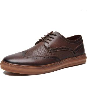image:imageMens Oxford Sneakers Casual Dressy Shoes for Men Wingtip Brogue Oxfords Leather Shoe Coffee Size 115