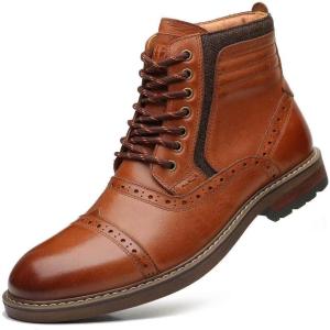 image:imageArkbird Dress Boots Stylish and Comfort Leather Oxfords Chelsea Ankle Boot with ZipperBrown806