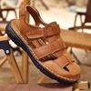 image:imageArkbird Mens Sandals Closed Toe Leather Fisherman Outdoor Hiking Sport Shoes SummerBrown81