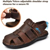 image:imageArkbird Mens Sandals Closed Toe Leather Fisherman Outdoor Hiking Sport Shoes SummerCoffee85