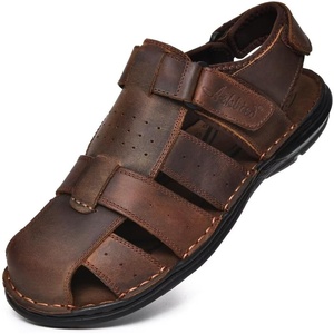 image:imageArkbird Mens Sandals Closed Toe Leather Fisherman Outdoor Hiking Sport Shoes SummerCoffee85