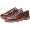 image:imageArkbird Casual Sneakers Breathable LaceUp Leather Walking Shoes Comfortable Fashion Sneakers for Men Daily WorkDark Brown 105